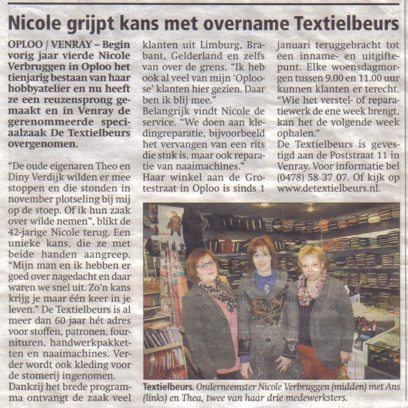 Nicole grijpt kans met overname Textielbeurs