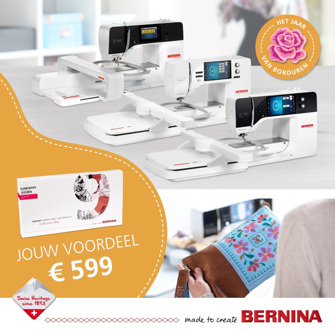 Gratis borduursoftware bij de Bernina B590, B700 en B790 Plus